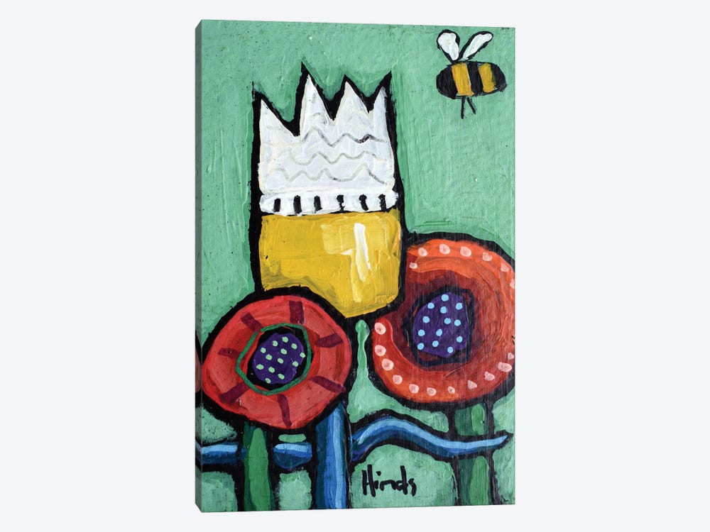 Bee In The Flowers II by David Hinds 1-piece Canvas Wall Art