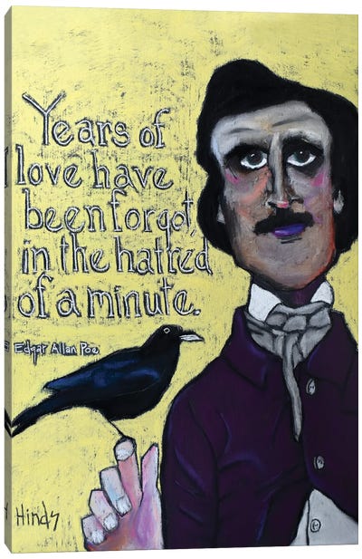 Edgar Allan Poe Canvas Art Print - David Hinds