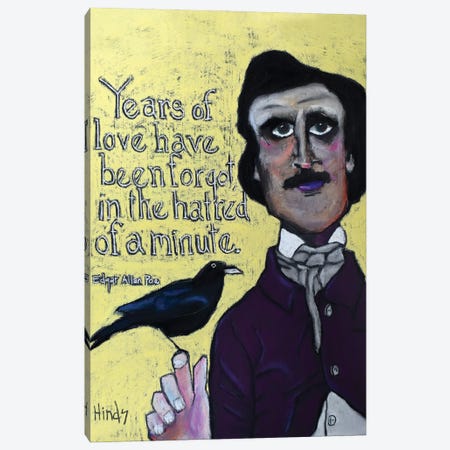 Edgar Allan Poe Canvas Print #DHD239} by David Hinds Canvas Artwork