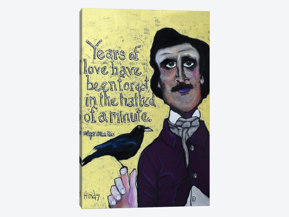 Edgar Allan Poe by David Hinds 1-piece Canvas Wall Art