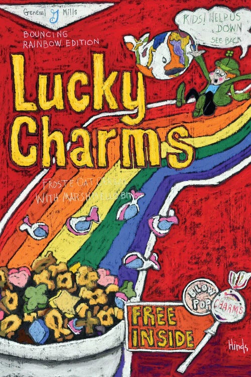 Vintage Lucky Charms Cereal Box