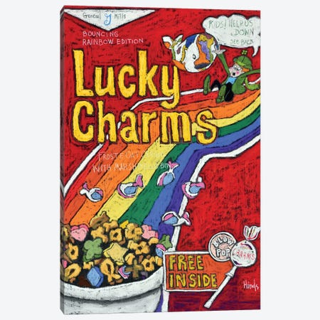 Vintage Lucky Charms Cereal Box Canvas Print #DHD246} by David Hinds Canvas Wall Art
