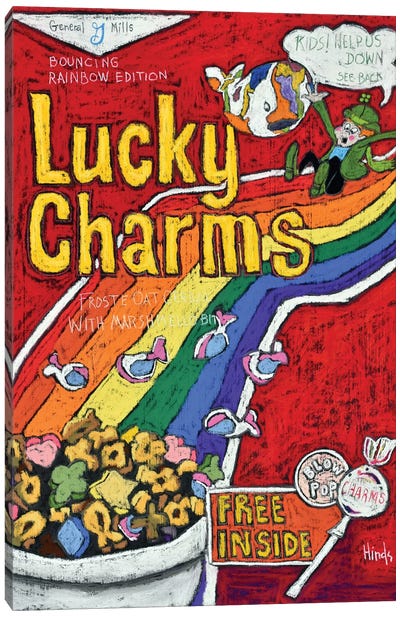 Vintage Lucky Charms Cereal Box Canvas Art Print - Rainbow Art