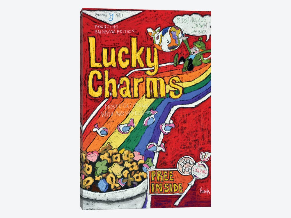 Vintage Lucky Charms Cereal Box by David Hinds 1-piece Canvas Art