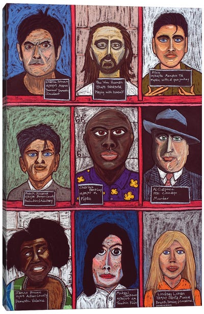Infamous Mugshots II Canvas Art Print - Gangsters & Criminals