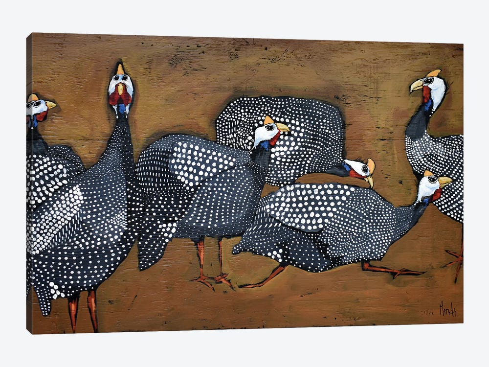 A Confusion Of Guinea Fowl by David Hinds 1-piece Canvas Art Print