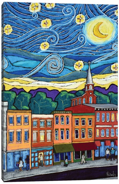 Starry Night Over Galena Canvas Art Print - Illinois Art