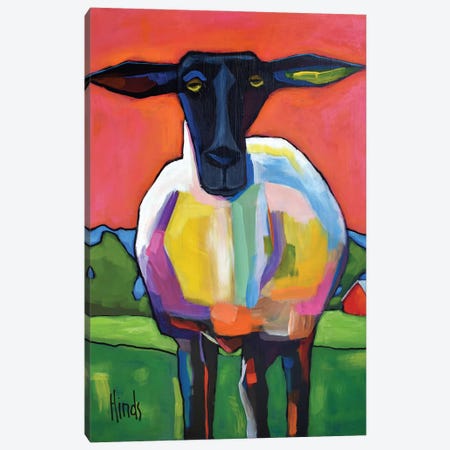Funky Sheep Portrait Canvas Print #DHD262} by David Hinds Canvas Print