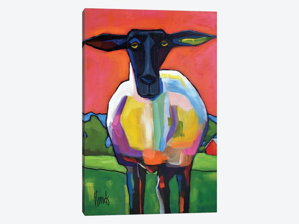 Funky Sheep Portrait by David Hinds 1-piece Canvas Artwork