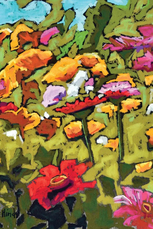 Zinnias by David Hinds wall art
