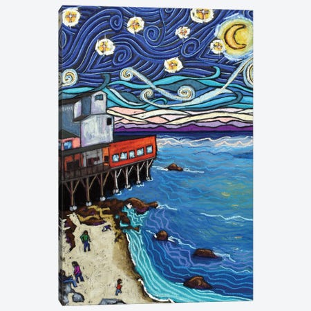 Starry Night Over Monterey Bay Canvas Print #DHD26} by David Hinds Canvas Art Print