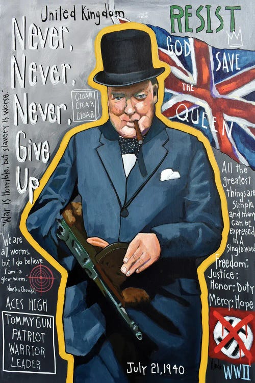 Winston Churchill Graffiti by David Hinds wall art