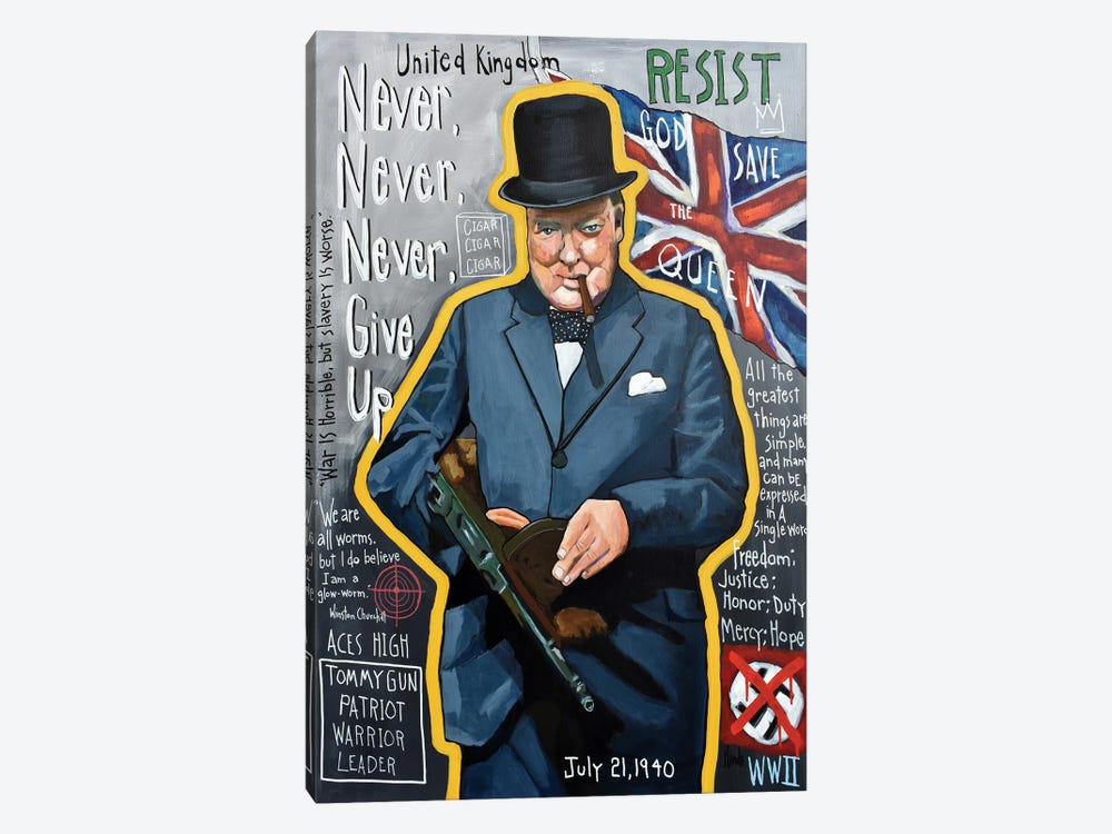 Winston Churchill Graffiti by David Hinds 1-piece Canvas Art Print