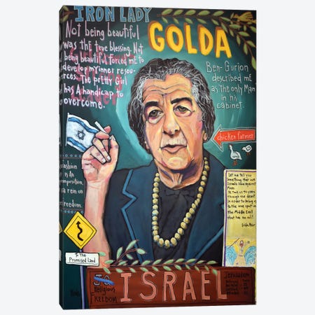 Golda Meir Graffiti Canvas Print #DHD274} by David Hinds Art Print