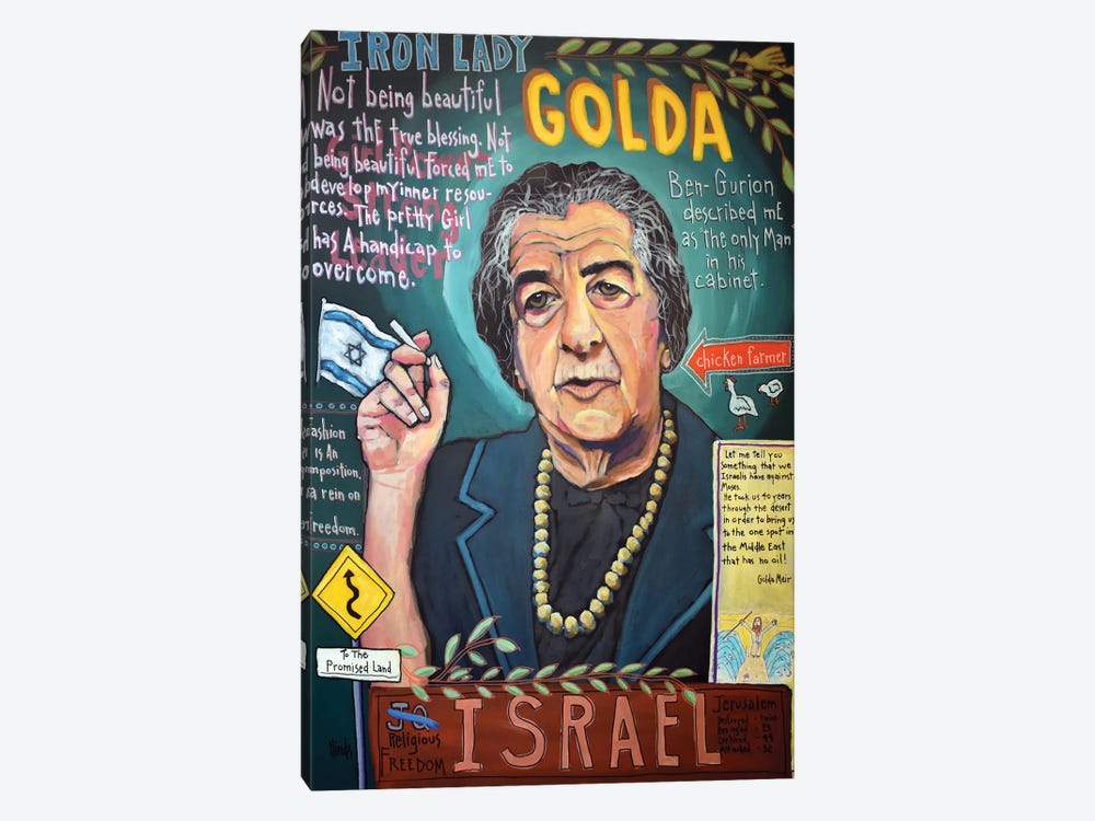 Golda Meir Graffiti by David Hinds 1-piece Canvas Print