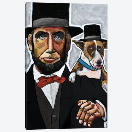 Abraham Lincoln With His Dog Canvas Print #DHD275} by David Hinds Art Print