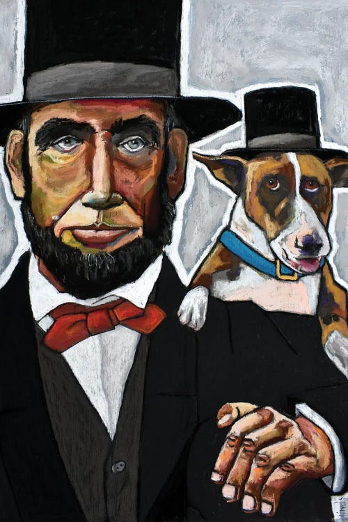 Abraham Lincoln With His Dog