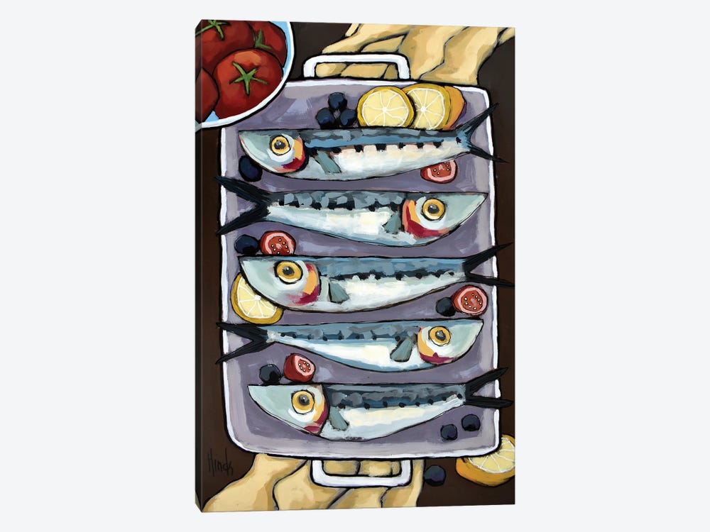 Fish With Tomatoes And More by David Hinds 1-piece Canvas Print