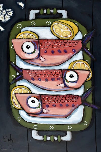 Lemons & Limes: Fish On A Platter III by David Hinds