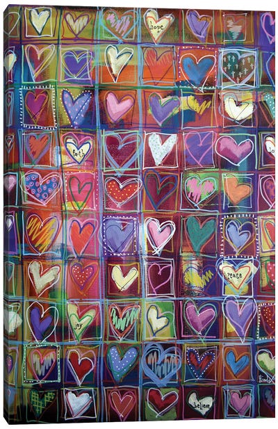 Hearts Collage Canvas Art Print - David Hinds