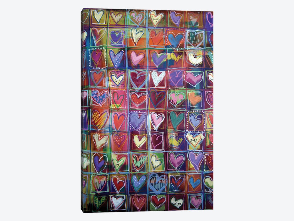 Hearts Collage by David Hinds 1-piece Canvas Wall Art