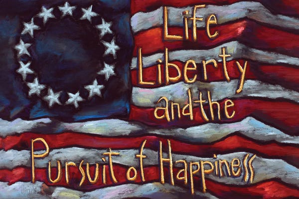 American Décor: American Flag - Life Liberty And The Pursuit Of Happiness by David Hinds