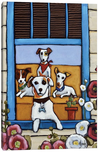 Four Jacks Canvas Art Print - Jack Russell Terrier Art