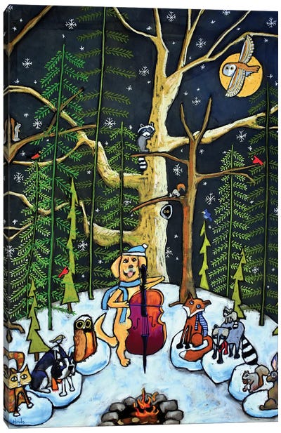 Nighttime Anthem Canvas Art Print - Cello Art