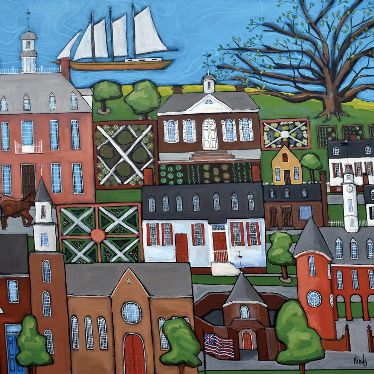Historic Colonial Williamsburg by David Hinds wall art