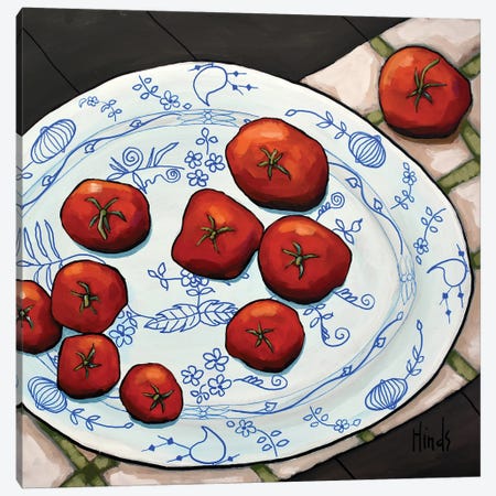 Tomatoes On A Platter Canvas Print #DHD311} by David Hinds Canvas Art Print