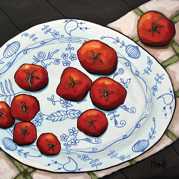 Gingham: Tomatoes On A Platter by David Hinds