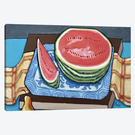 A Sweet Watermelon Canvas Print #DHD314} by David Hinds Canvas Wall Art