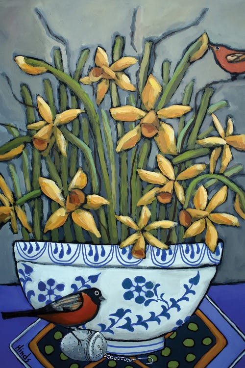 Birds And Daffodils