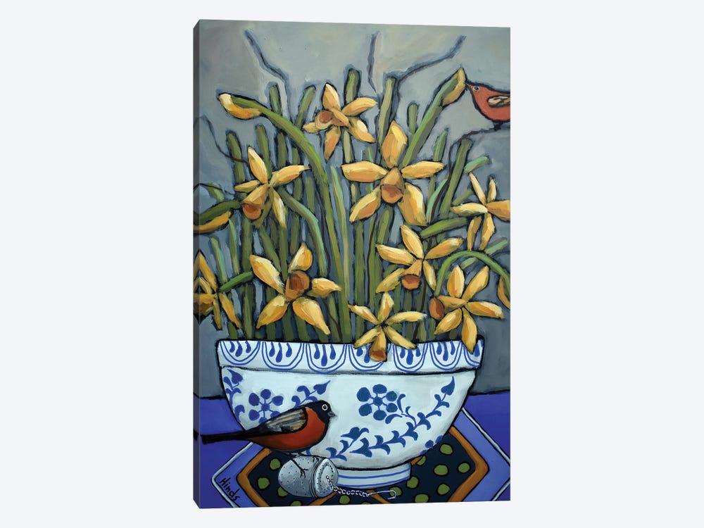 Birds And Daffodils by David Hinds 1-piece Canvas Artwork