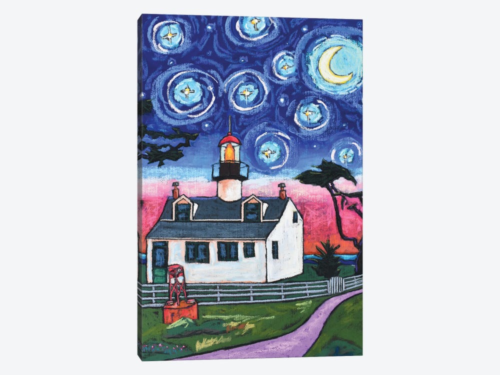 Starry Night Over Point Pinos Lighthouse by David Hinds 1-piece Canvas Art Print