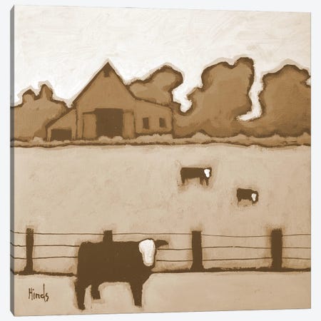 On Golden Pasture - Sepia Canvas Print #DHD322} by David Hinds Canvas Artwork