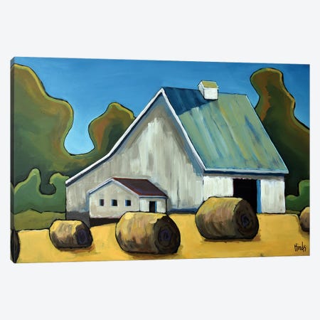 Old White Barn Canvas Print #DHD326} by David Hinds Art Print