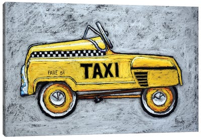 Yellow Taxi Canvas Art Print - David Hinds