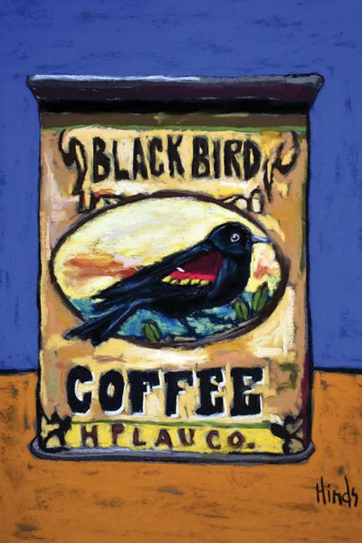 Black Bird Coffee Tin by David Hinds canvas print