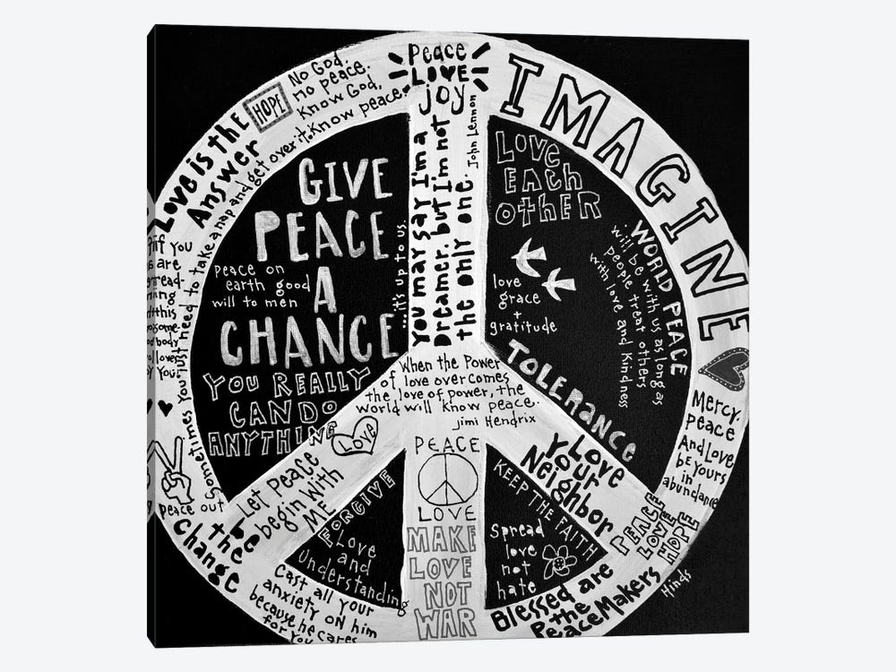 Inspirational Peace Sign by David Hinds 1-piece Canvas Artwork