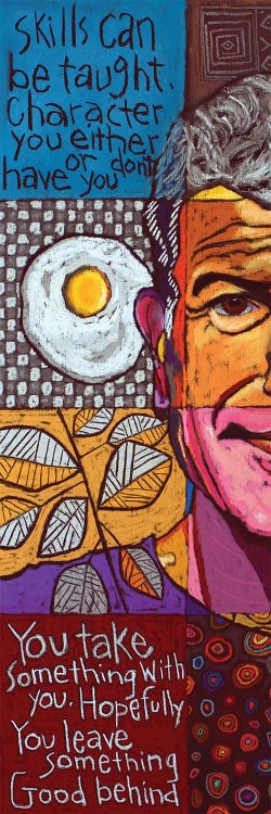 Anthony Bourdain Collage - Left Crop by David Hinds wall art