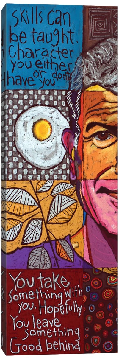 Anthony Bourdain Collage - Left Crop Canvas Art Print - Celebrity Chefs