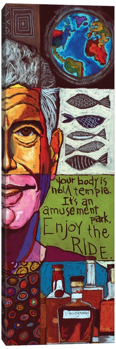 Anthony Bourdain Collage - Right Crop Canvas Art Print - Anthony Bourdain
