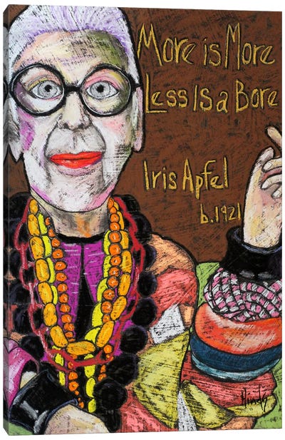 Iris Apfel Canvas Art Print - Glasses & Eyewear Art