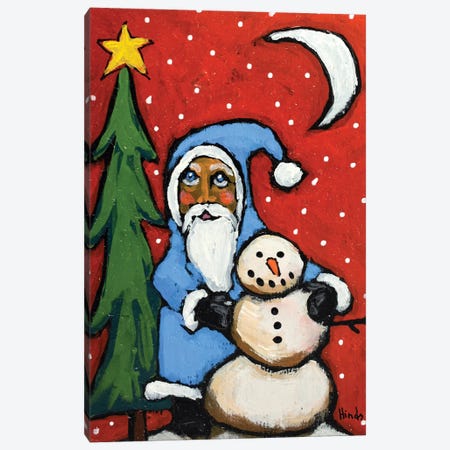 Santa's Buddy Canvas Print #DHD375} by David Hinds Canvas Art