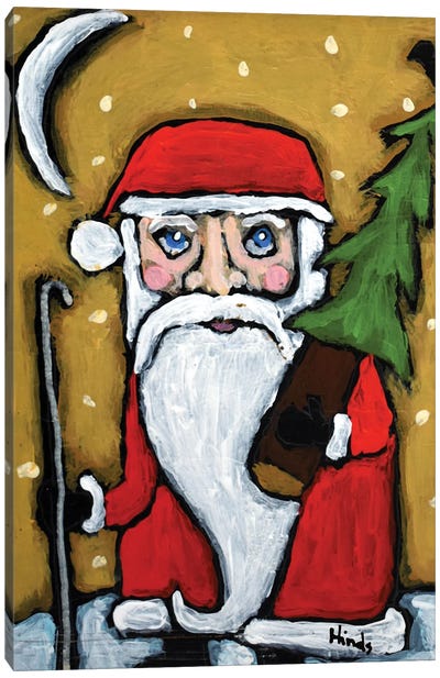 Santa's Christmas Tree Canvas Art Print - Santa Claus Art
