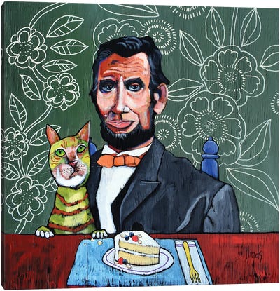 Lincoln's Cat And Mary Todd's Almond Cake Canvas Art Print - Floral & Botanical Patterns