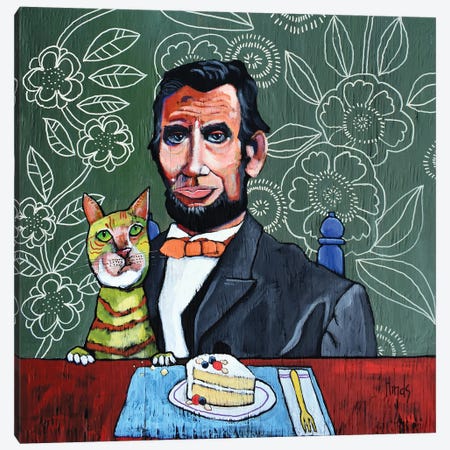 Lincoln's Cat And Mary Todd's Almond Cake Canvas Print #DHD384} by David Hinds Art Print