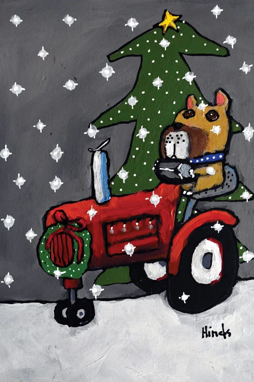 Christmas Dog And Tractor