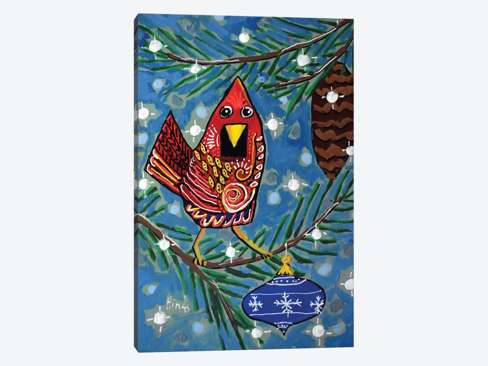 Christmas Red Bird by David Hinds 1-piece Art Print